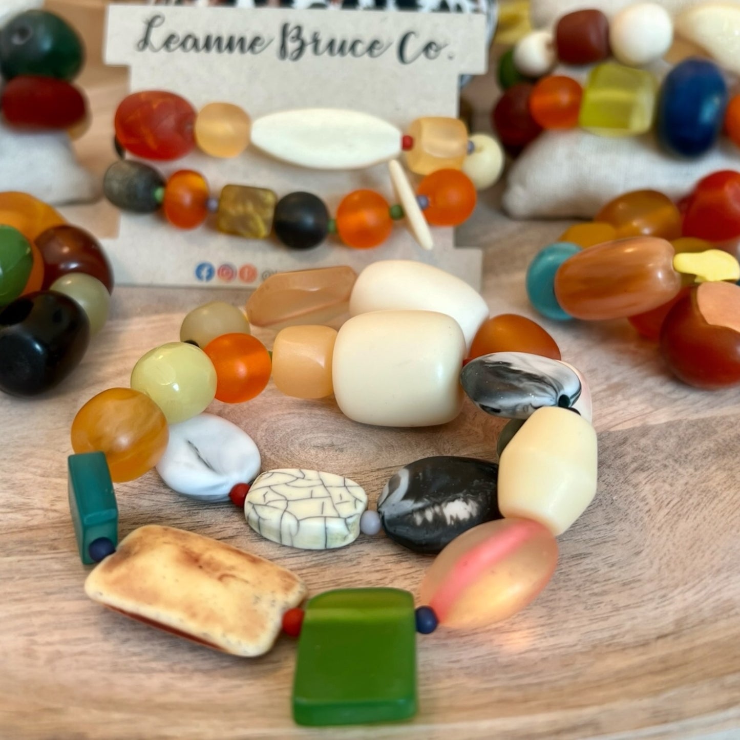 Bracelet Gift Sets of 2 Mixed Resin Beads MARKET DAY Stacks MUST ORDER 4 TOTAL SETS OF 2