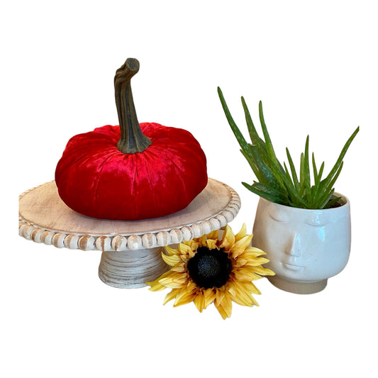 EXTRA LARGE VELVET PUMPKIN - RED