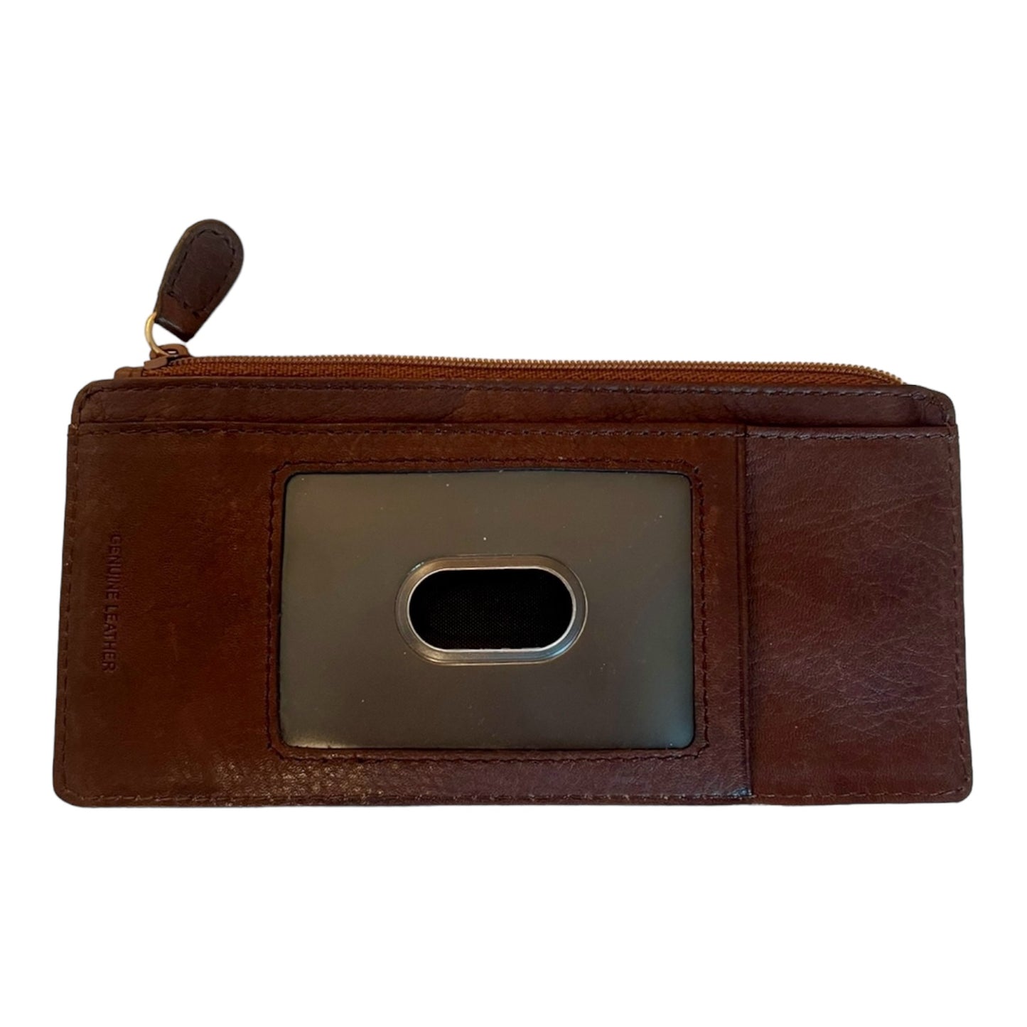 Credit Card Keeper Snap Wallet Slim Brown Leather Zip Top Cash Pocket By Relativity