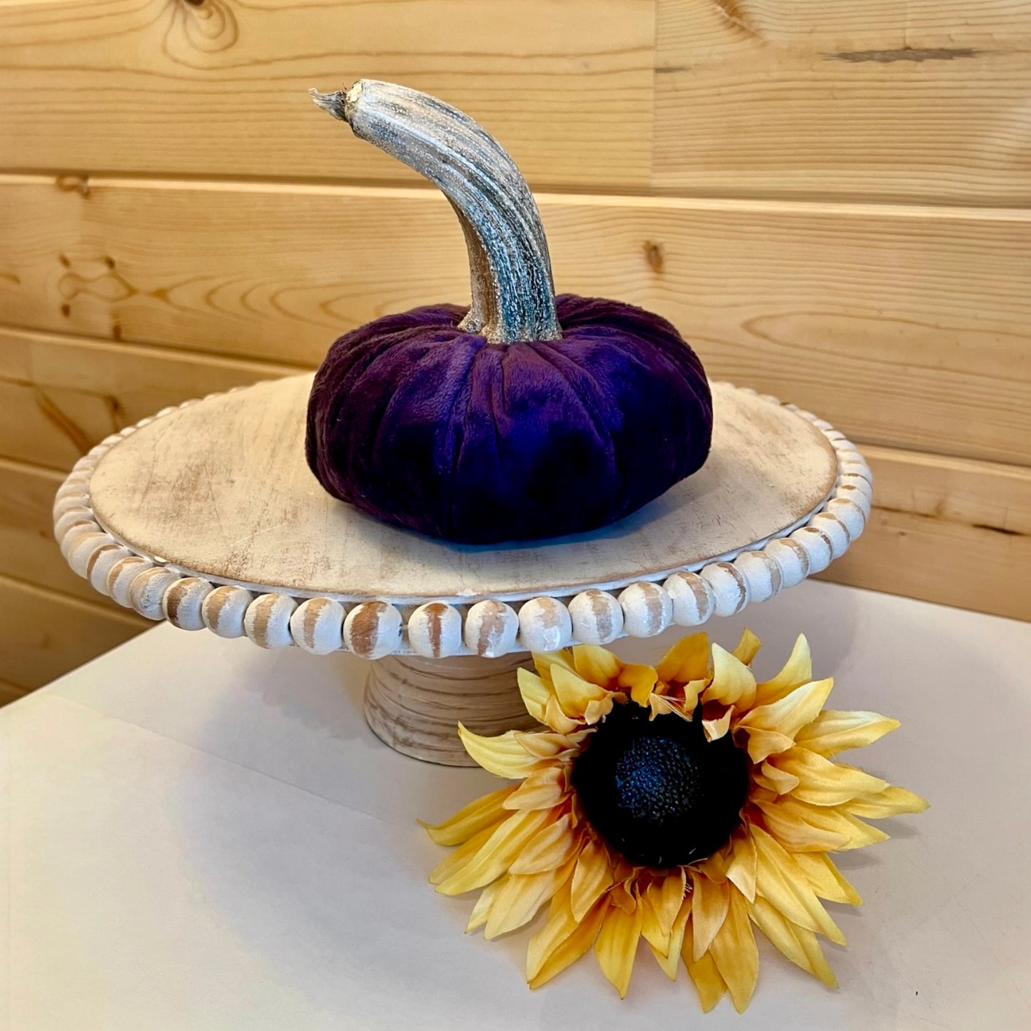 SMALL PUMPKIN HEART EMBOSSED FIG MINK VELVET - DEEP PURPLE