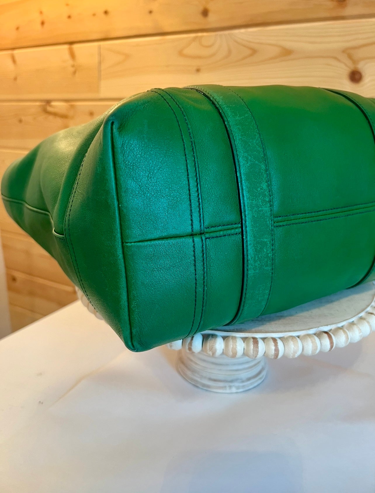 ‼️SOLD‼️Vintage COACH Hampton Green Leather Carryall Shoulder Bag TOTE  Handbag 6491