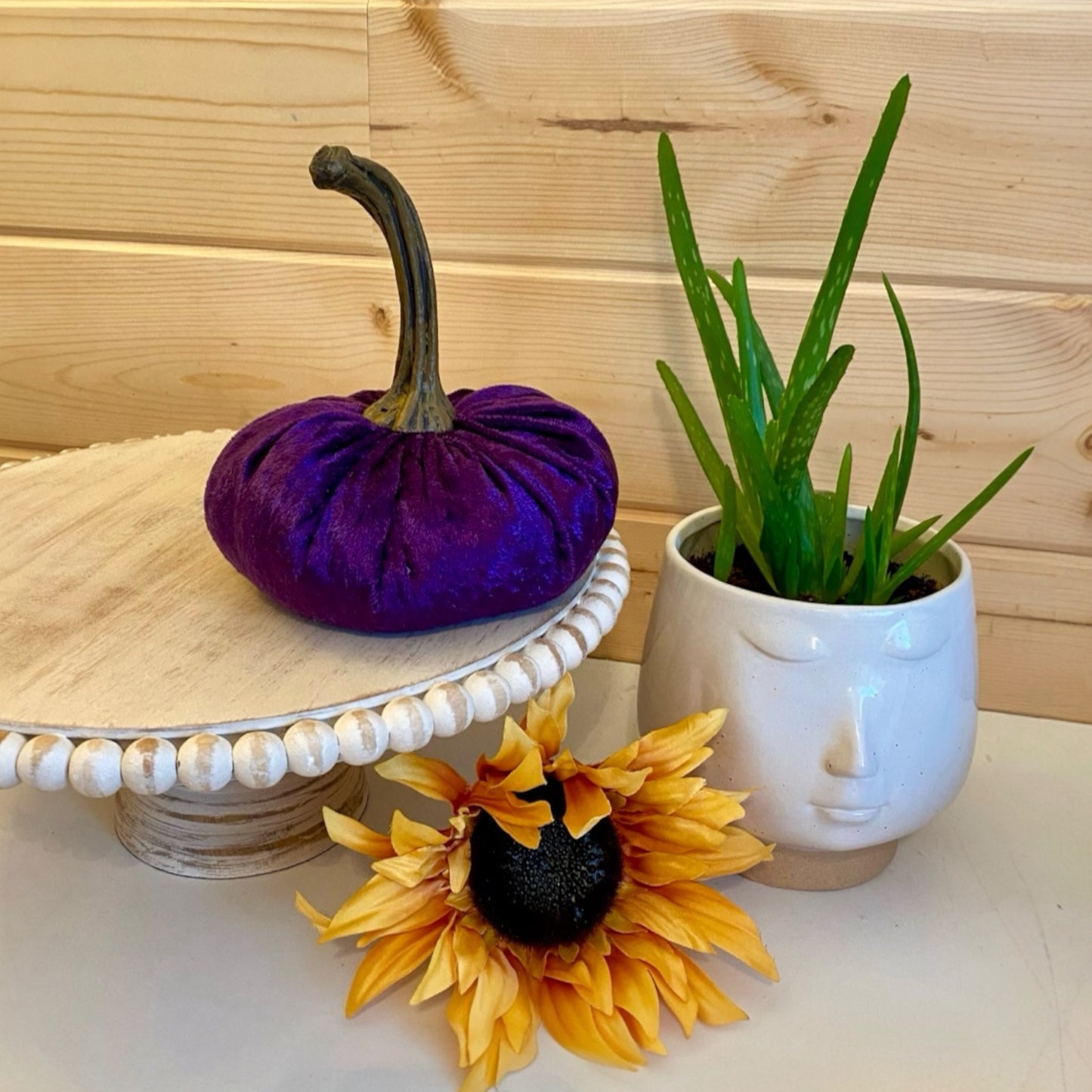 VELVET PUMPKIN SET of 3 - PURPLE CRUSH