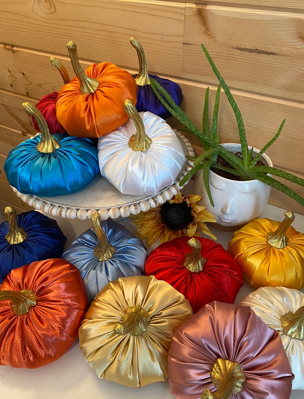 WHOLESALE MEDIUM SATIN PUMPKIN MINIMUM ORDER 24 TOTAL PUMPKINS