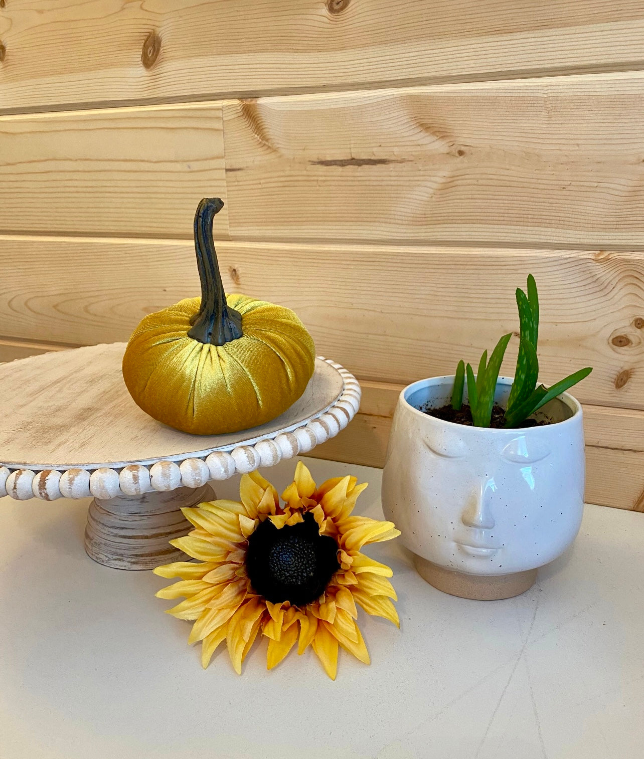 PUMPKIN SET of 3 VELVET - GOLD