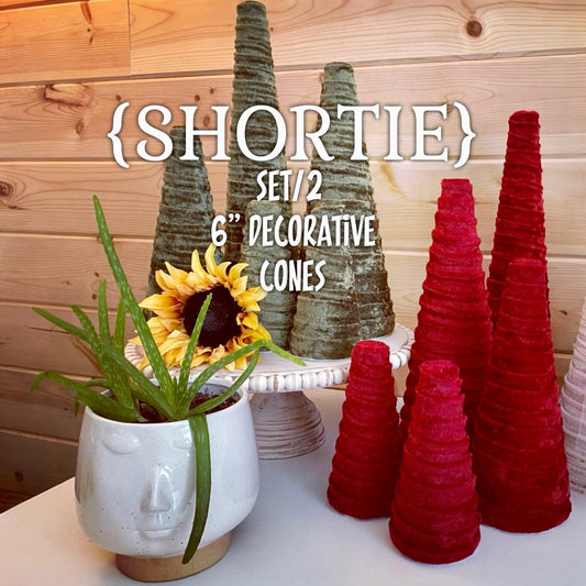 WHOLESALE SHORTIE CONE DECORATIVE TREES SETS/2 MINIMUM ORDER 24 TOTAL CONES