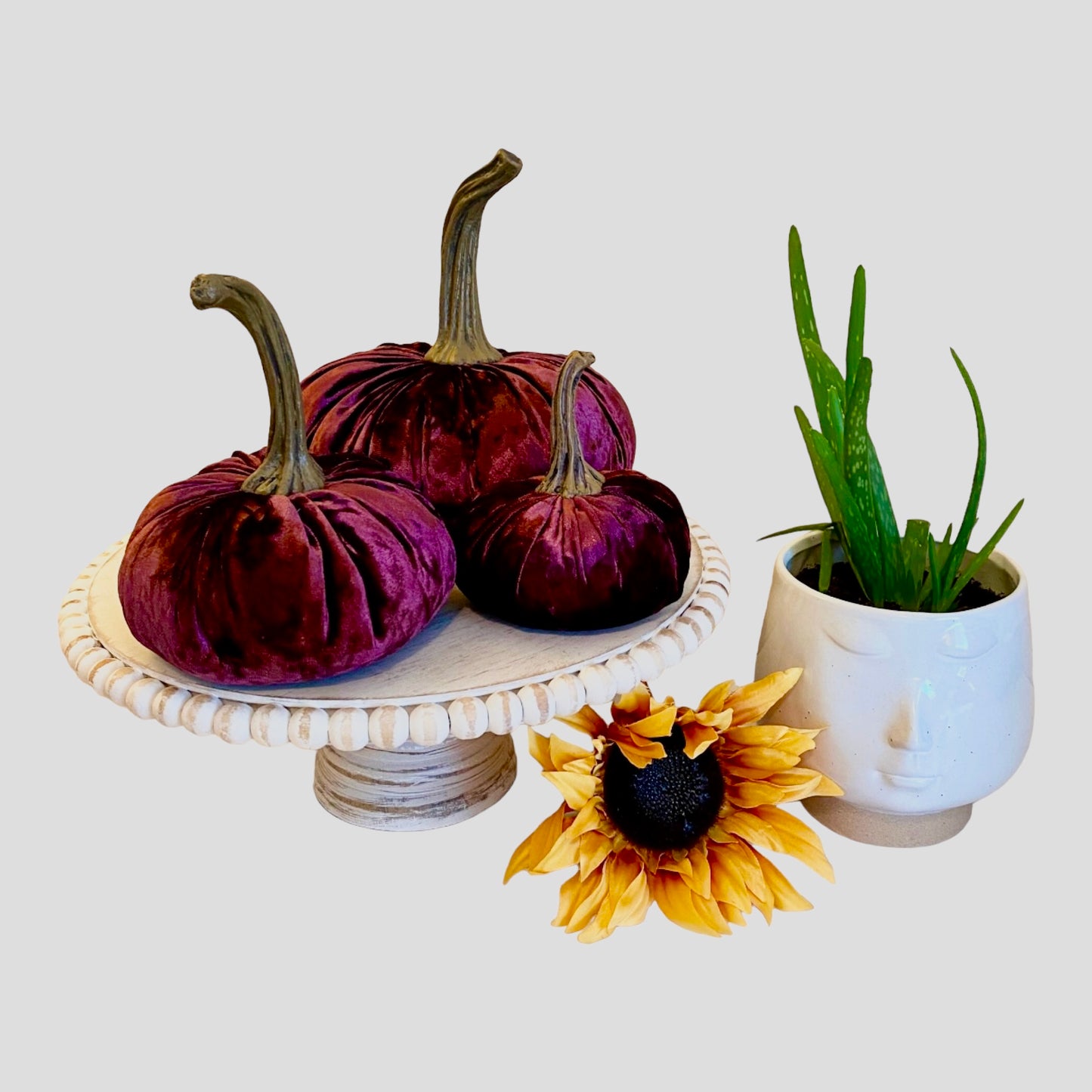 EXTRA LARGE VELVET PUMPKIN - WINE