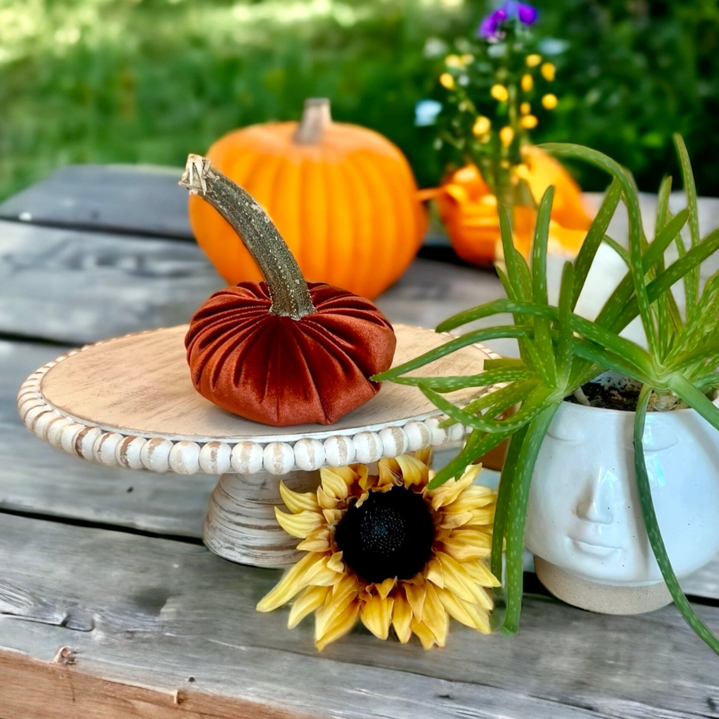 PUMPKIN SET OF 3 VELVET - RUST