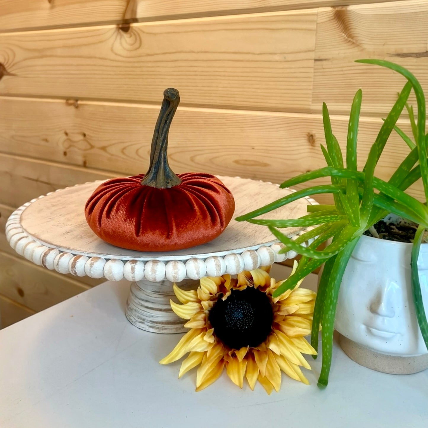 PUMPKIN SET OF 3 VELVET - RUST