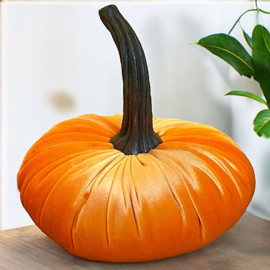 EXTRA LARGE VELVET PUMPKIN - ORANGE