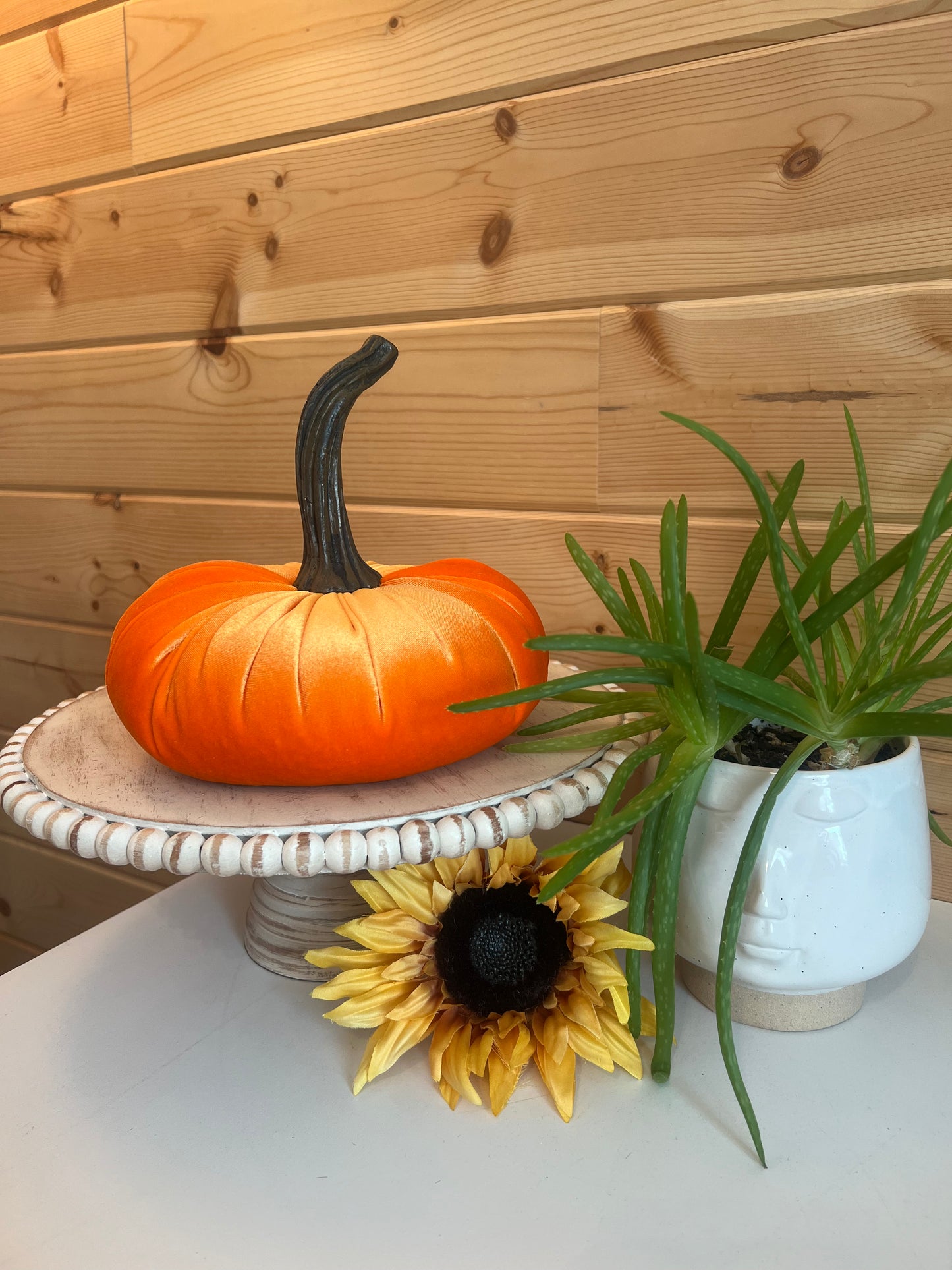 EXTRA LARGE VELVET PUMPKIN - ORANGE