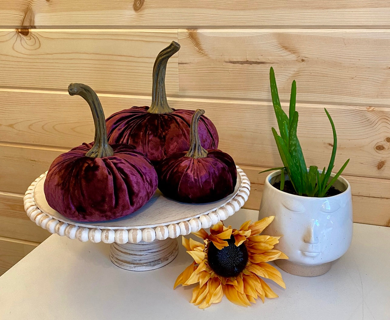 EXTRA LARGE VELVET PUMPKIN - WINE