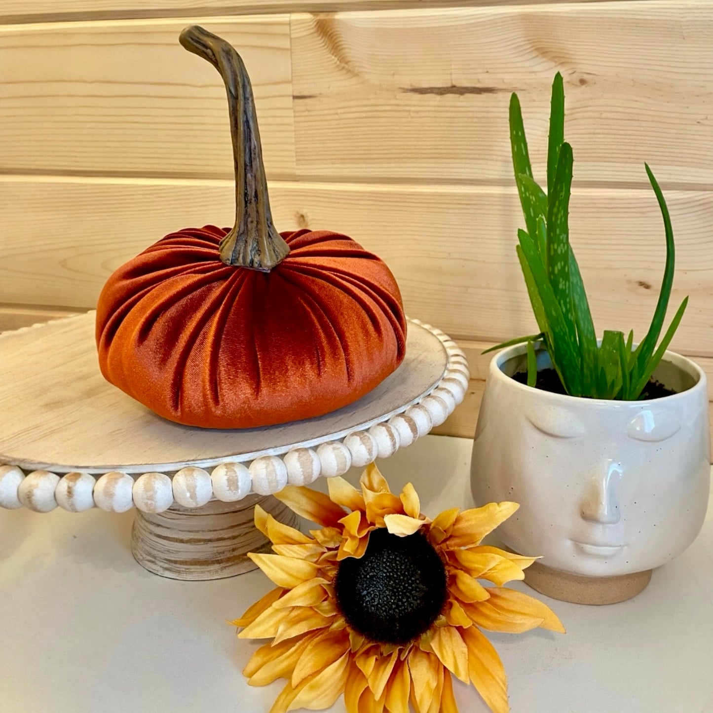 PUMPKIN SET OF 3 VELVET - RUST