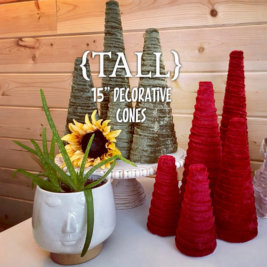 CONE Trees for Home and Wedding Reception Centerpiece Decor TALL 15" Cones