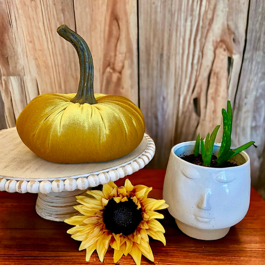 EXTRA LARGE VELVET PUMPKIN - GOLD