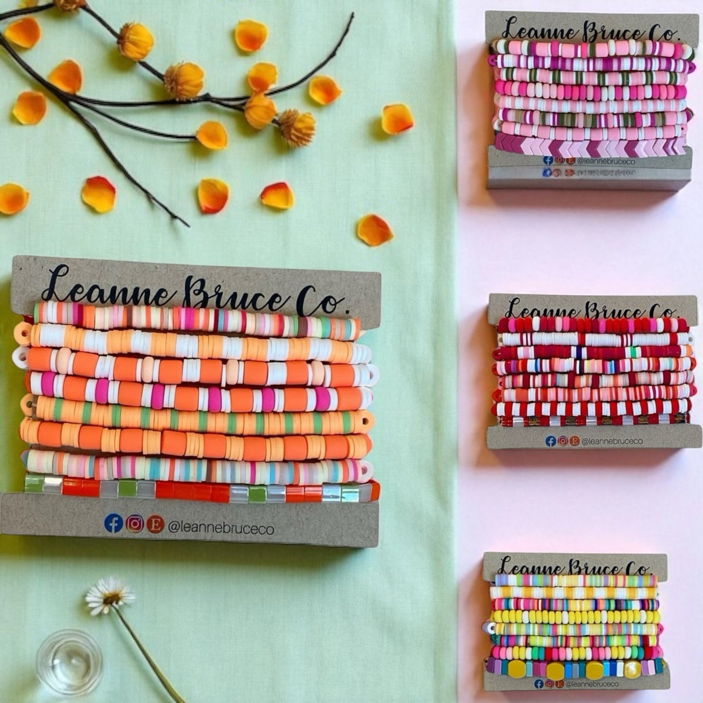 Bracelet Sets of 8 Stretchy Stack Bracelets COOL Tones and WARM Tones Jewelry Gift Set Arm Candy Bracelet Collection Chakra Layer Bracelets