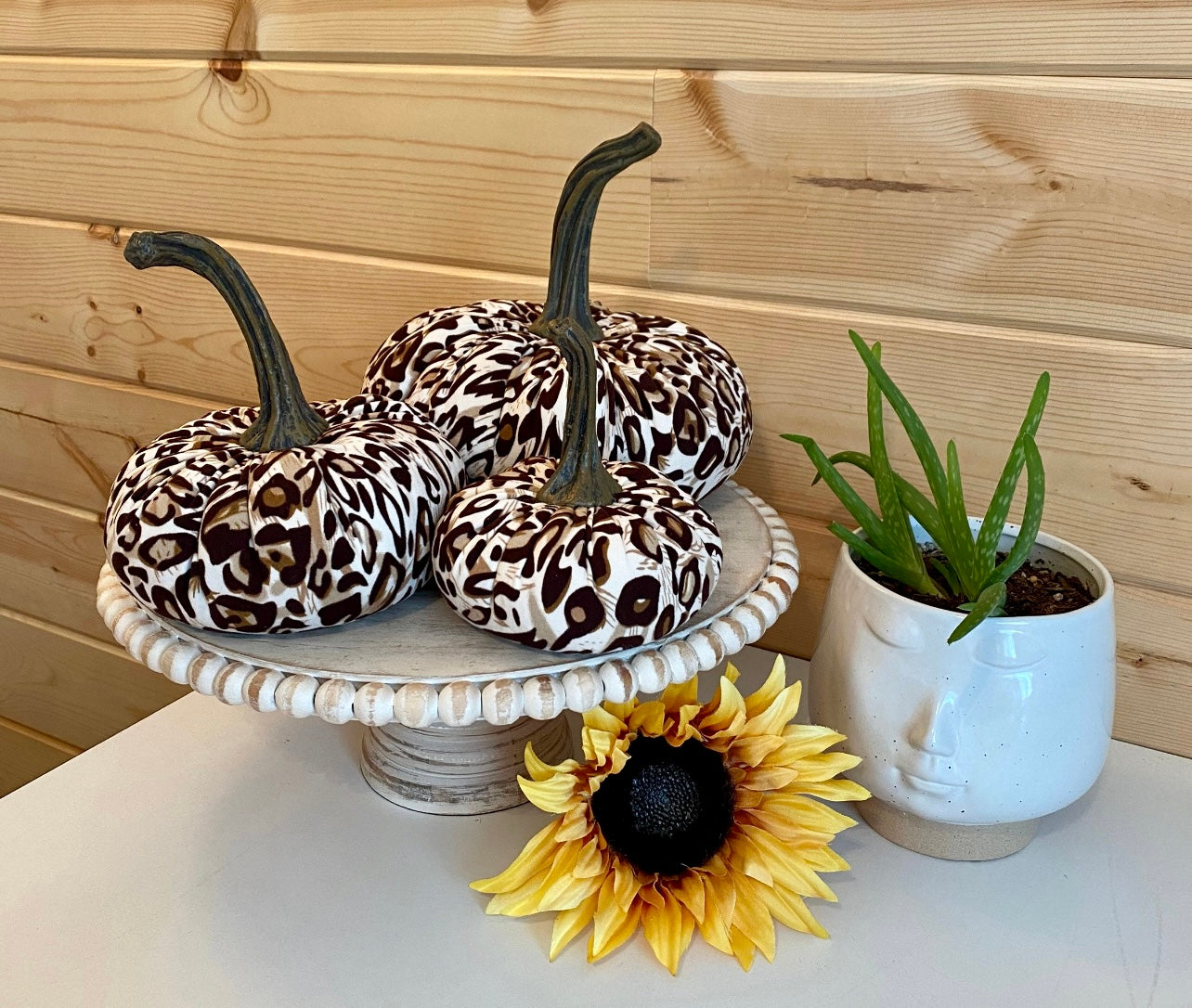 ANIMAL PRINT PUMPKIN SET of 3 - LEOPARD