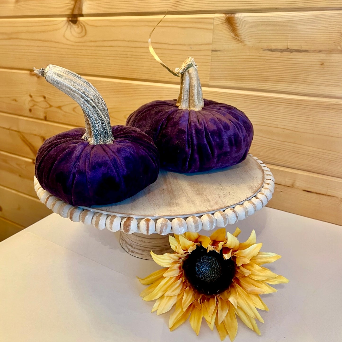 SMALL PUMPKIN HEART EMBOSSED FIG MINK VELVET - DEEP PURPLE