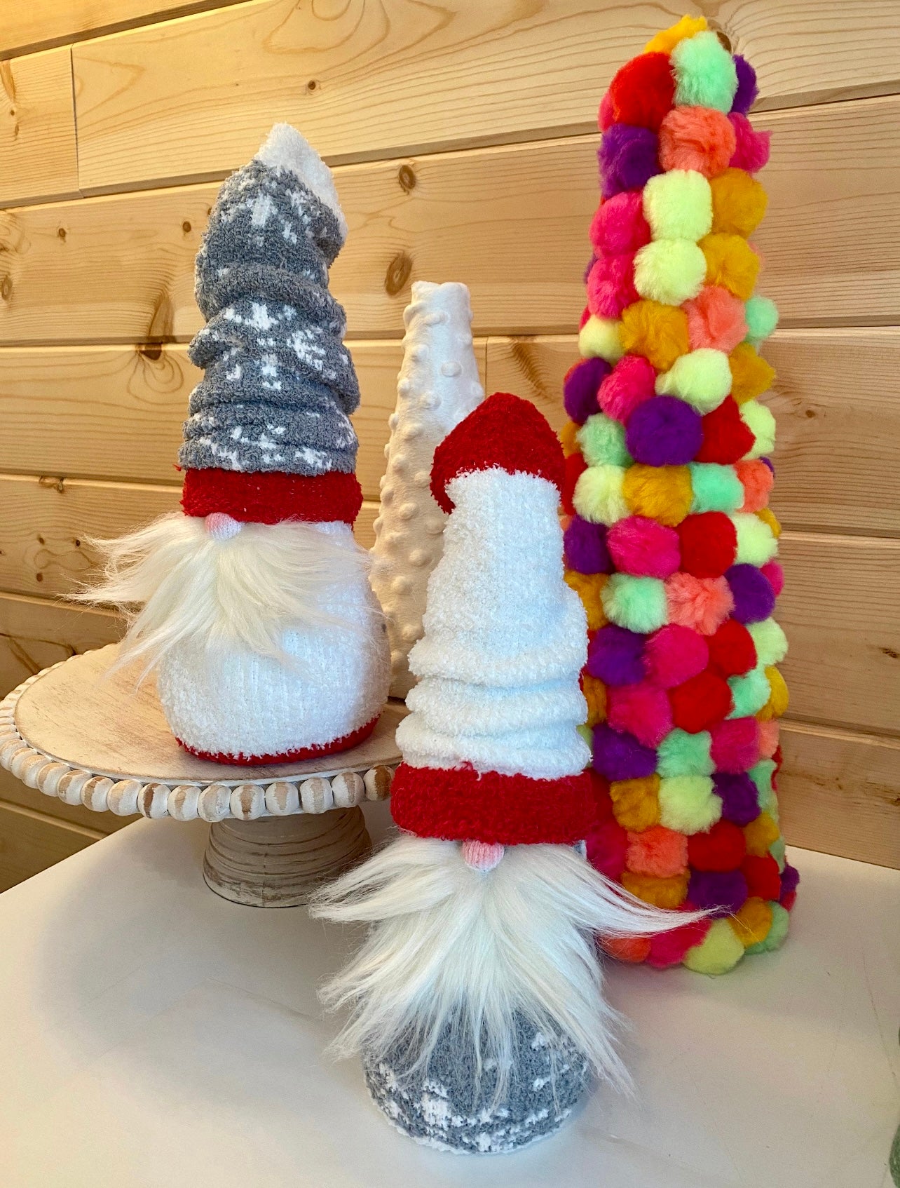 Handmade GNOME White and Red Hat cozy cabin decor winter gnome table centerpieces mantle decor rustic farmhouse chic gift a gnome a home