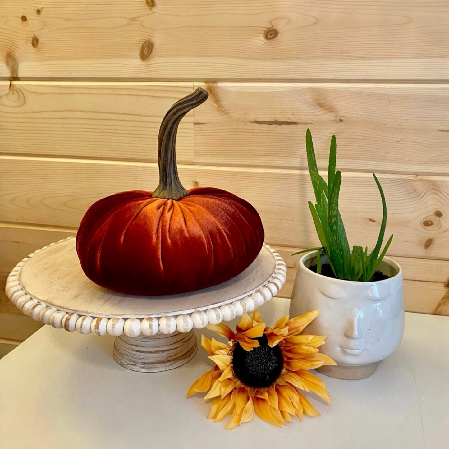 PUMPKIN SET OF 3 VELVET - RUST