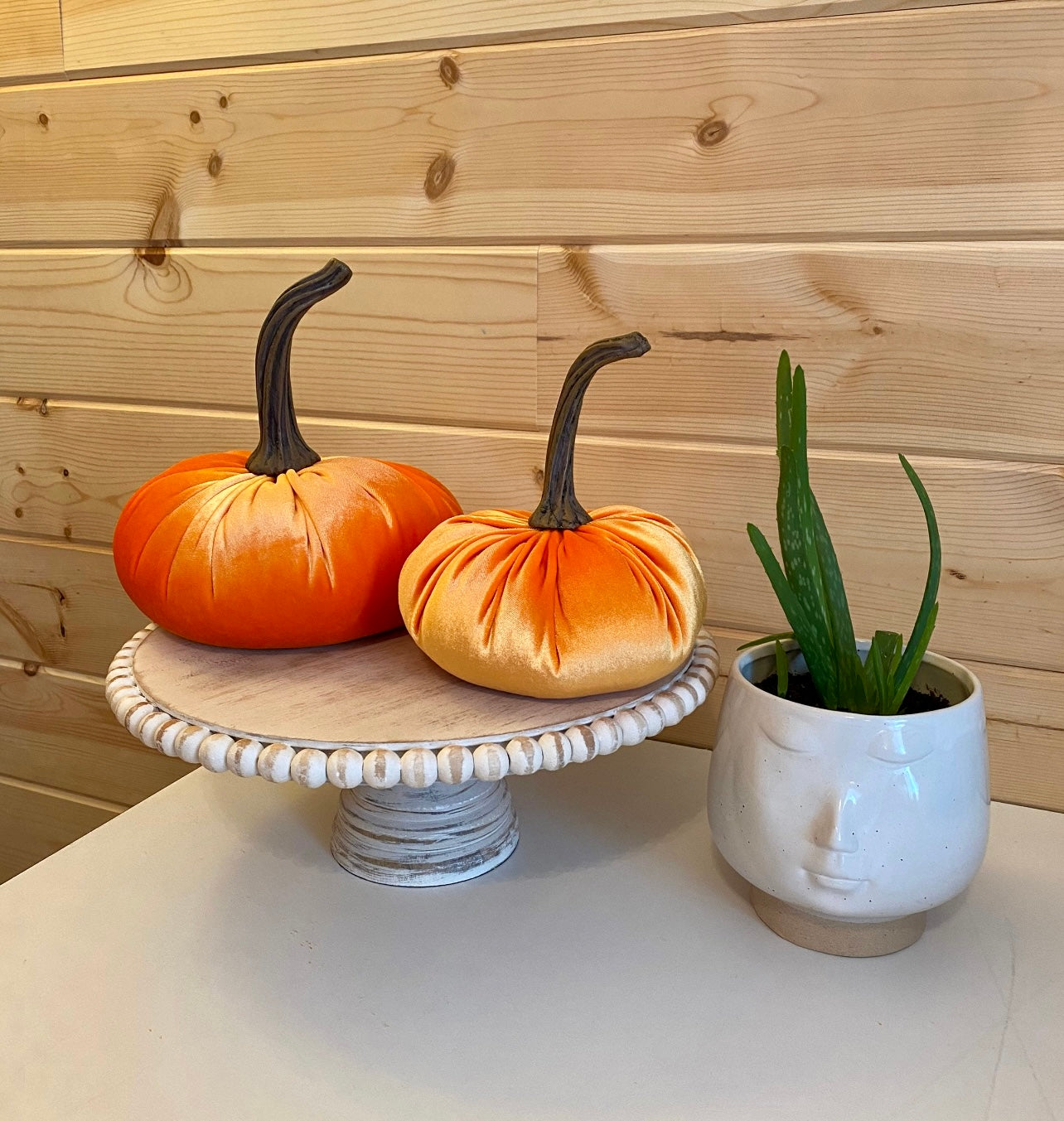 EXTRA LARGE VELVET PUMPKIN - ORANGE