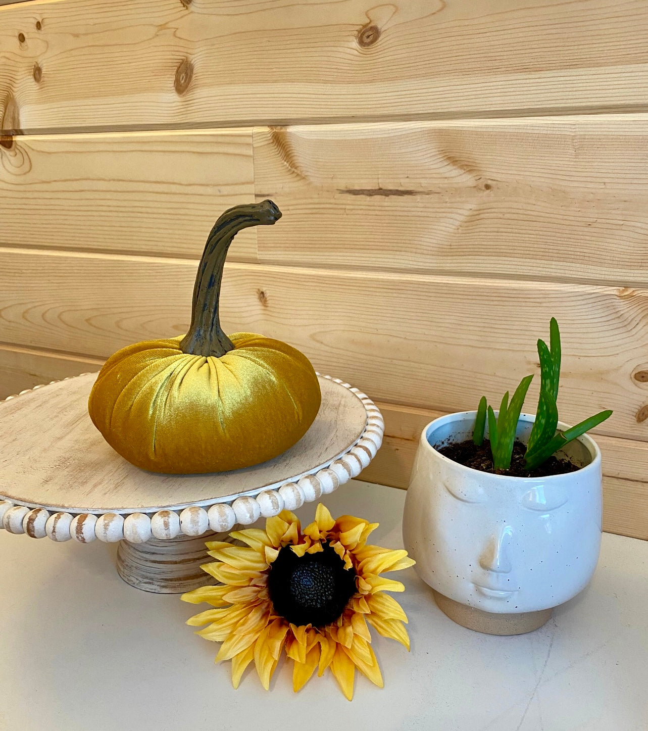 PUMPKIN SET of 3 VELVET - GOLD