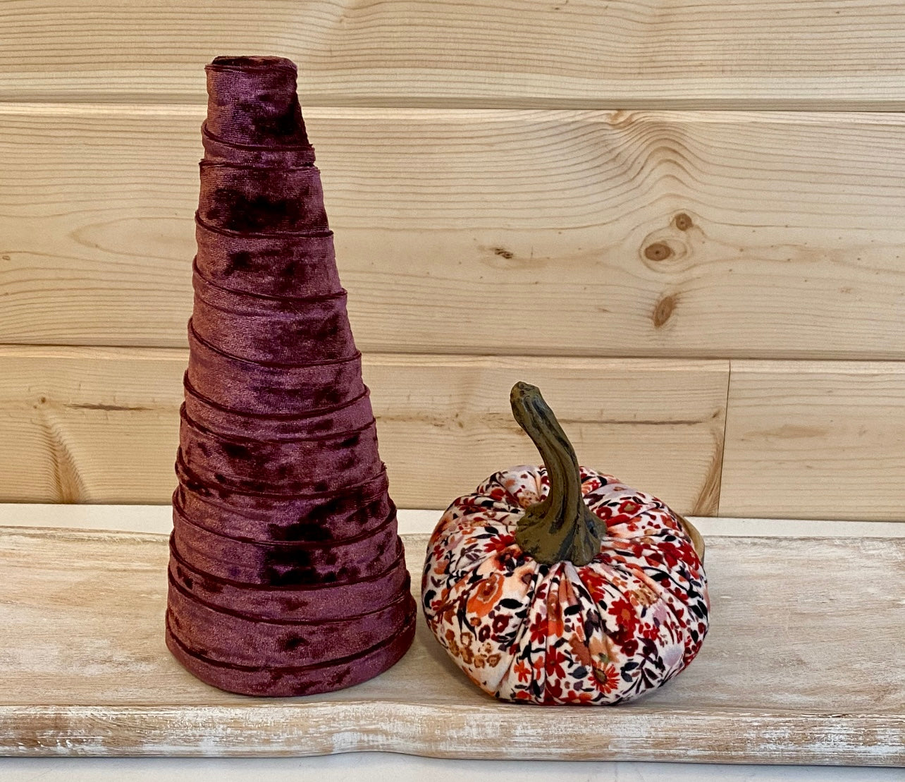 Decorative CONE Trees WINE VELVET Tree Set of 5