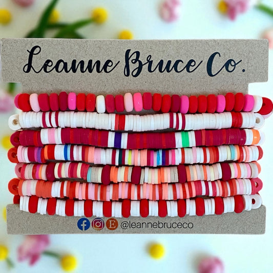 The LITTLE Sets WARM Tones ARM CANDY BRACELET COLLECTION - RED