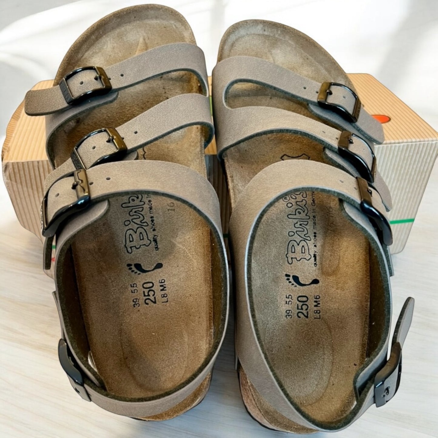 Birkenstock Birki's Ellice Triple Strap Slingback Sandal EU39 (8.5-9) Stone NIB