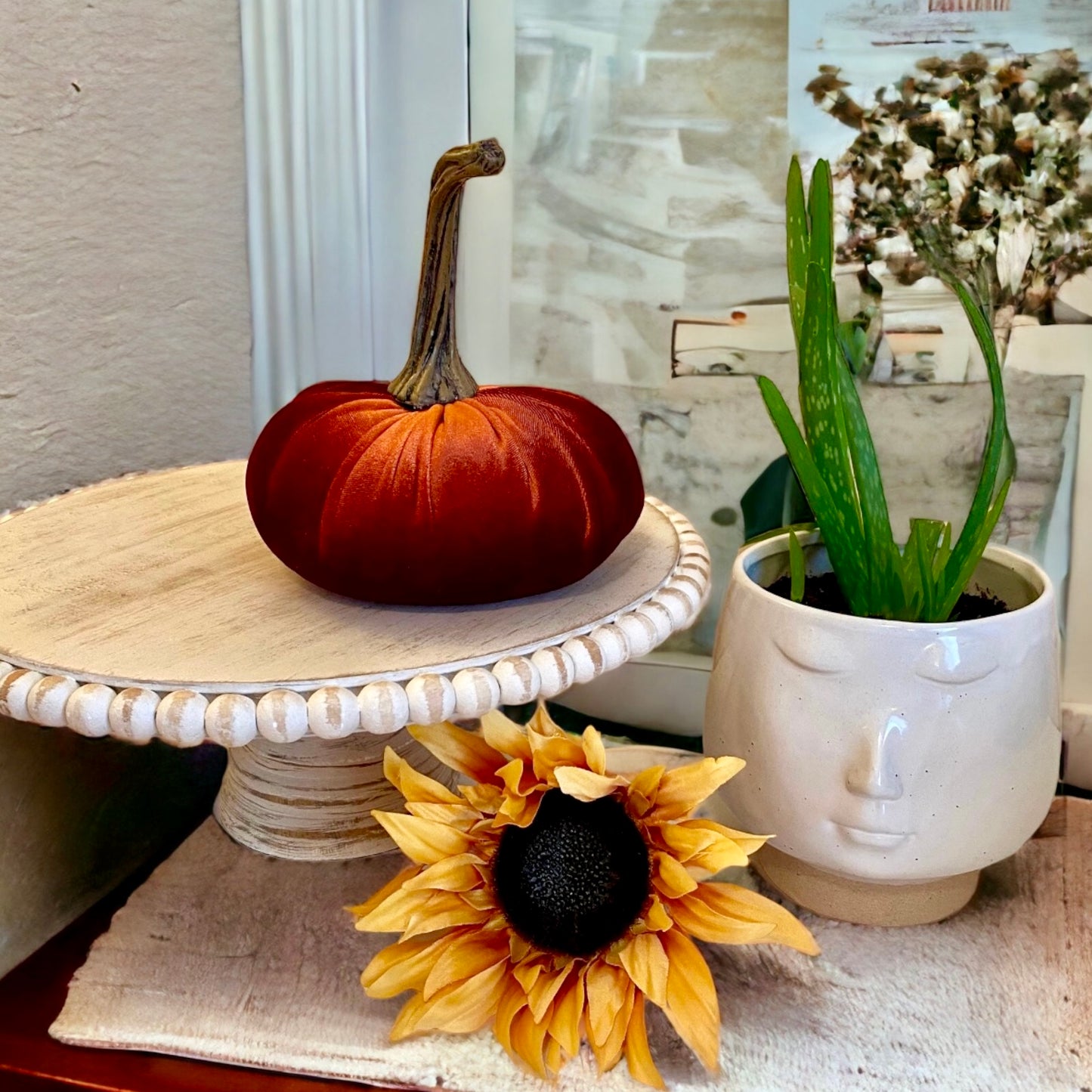 PUMPKIN SET OF 3 VELVET - RUST