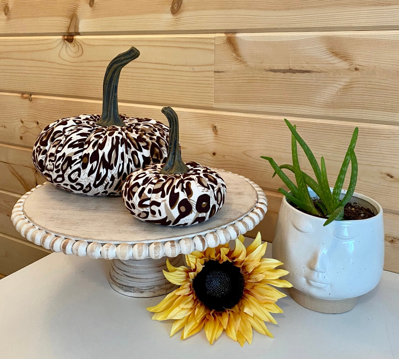 ANIMAL PRINT PUMPKIN SET of 3 - LEOPARD