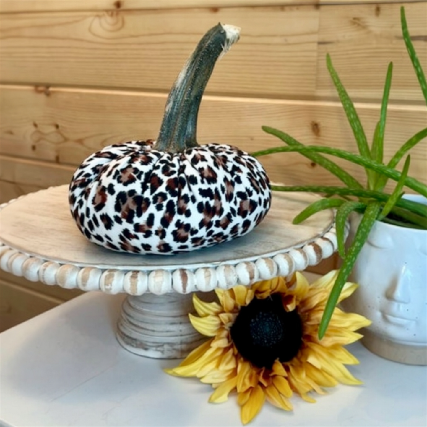LARGE ANIMAL PRINT FABRIC PUMPKIN - JAGUAR