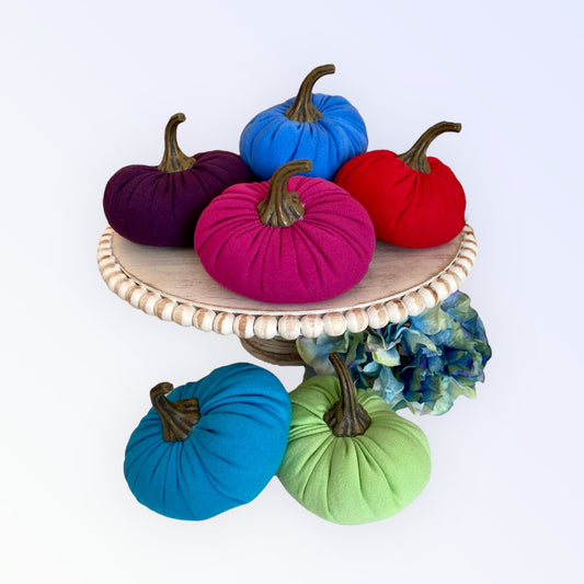 SMALL FABRIC PUMPKINS - POPSICLE FLAVOR COLORS