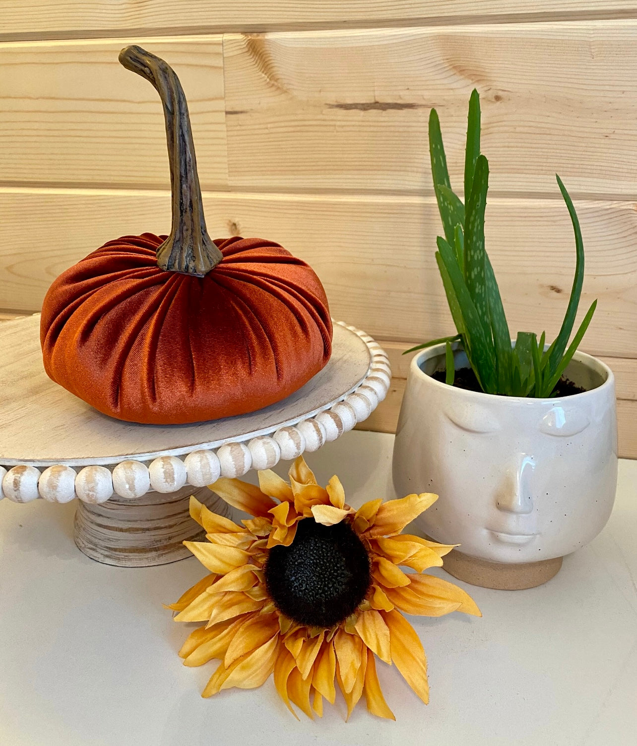 PUMPKIN SET OF 3 VELVET - RUST