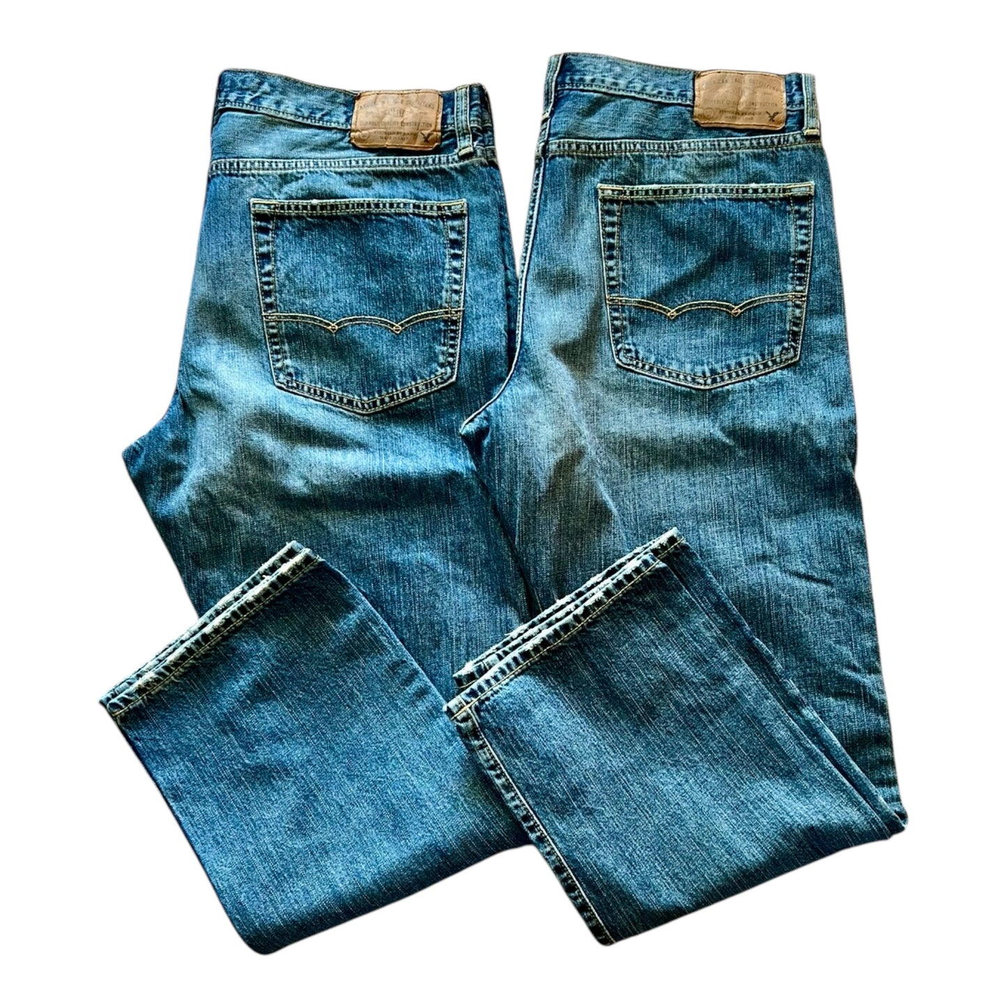 ‼️SOLD ‼️ AE AMERICAN EAGLE OUTFITTERS STRAIGHT LEG MENS JEANS 36X30 LOT of 2