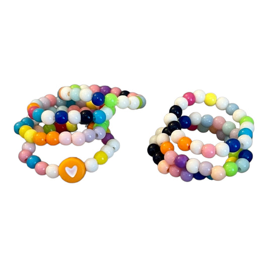 Multi Color Ring Stack Sets Stretch Elastic Gum Ball Colored Beaded Ring Stacks Spontaneous Gift for Her Stocking Stuffer Jewelry Gift Mode