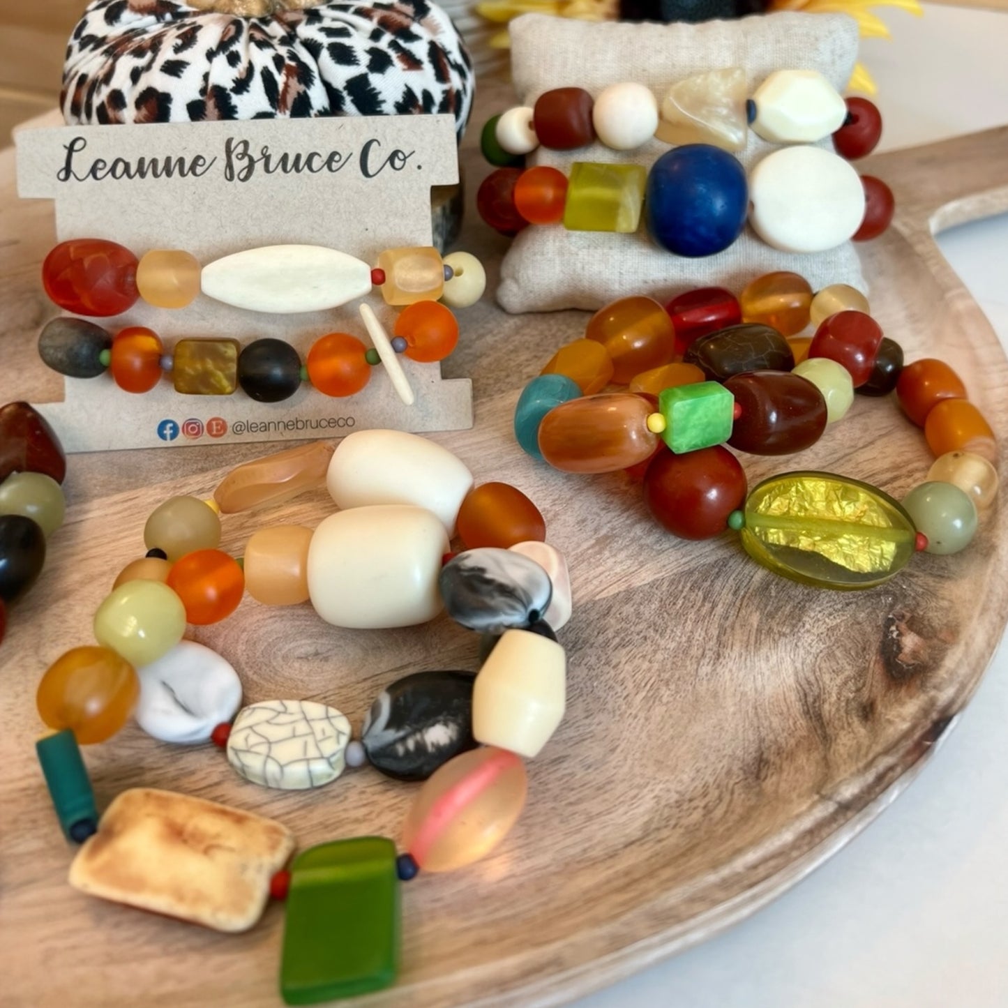 Bracelet Gift Sets of 2 Mixed Resin Beads MARKET DAY Stacks MUST ORDER 4 TOTAL SETS OF 2