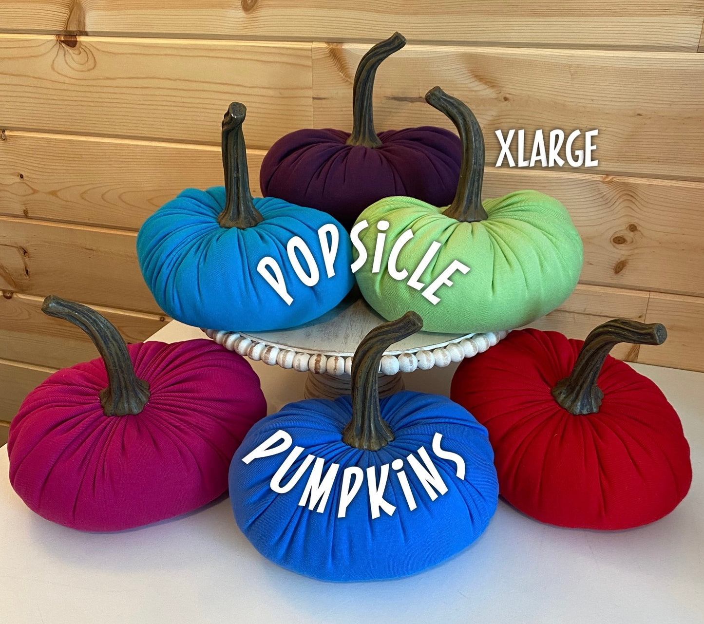 EXTRA LARGE FABRIC PUMPKIN - POPSICLE FLAVOR COLORS