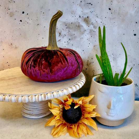 EXTRA LARGE VELVET PUMPKIN - WINE
