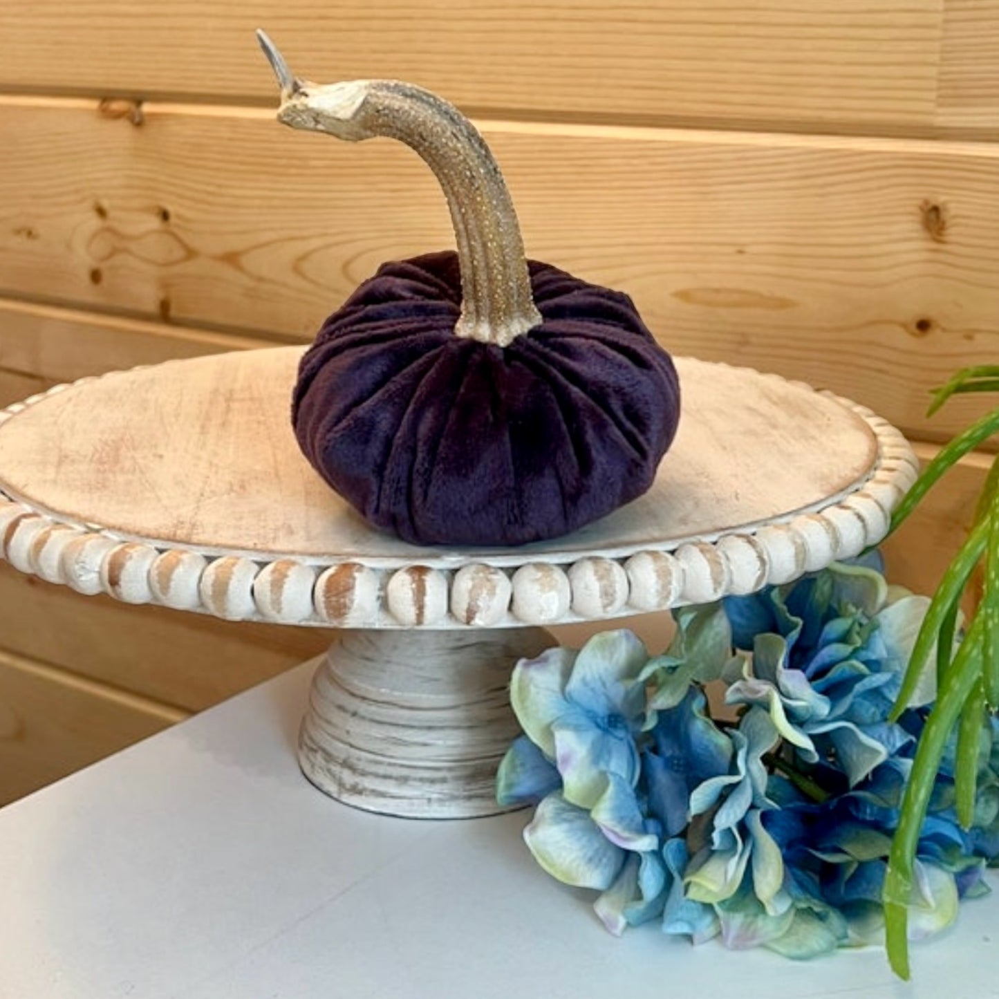 SMALL PUMPKIN HEART EMBOSSED FIG MINK VELVET - DEEP PURPLE