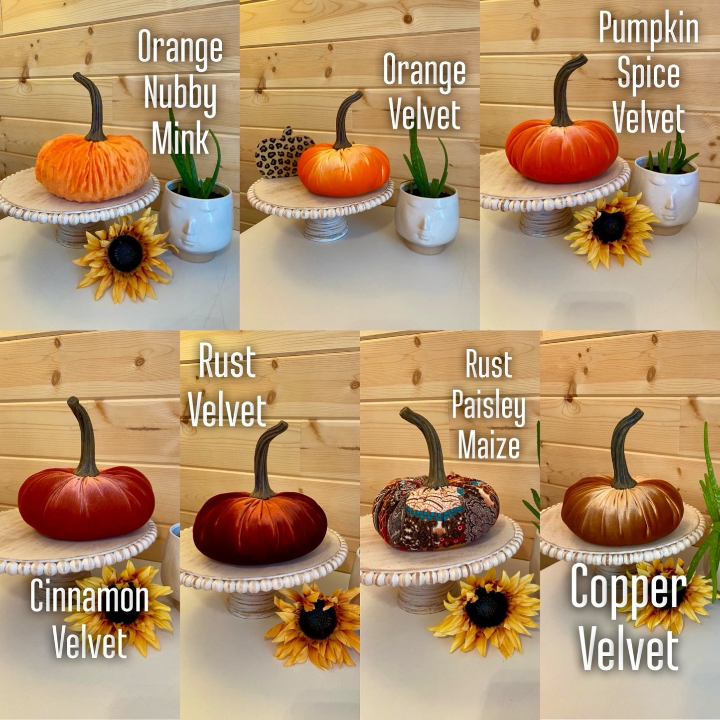 EXTRA LARGE HANDMADE PUMPKINS - Velvets, Nubby Minks, Prints, Flannels, Animal Prints - ENTIRE COLLECTION