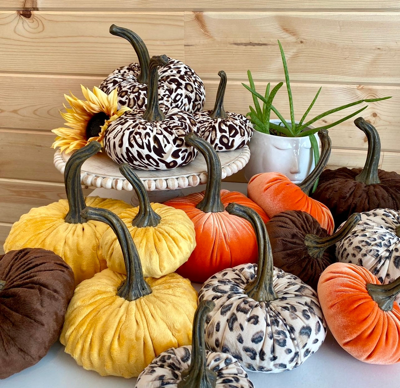 ANIMAL PRINT PUMPKIN SET of 3 - LEOPARD