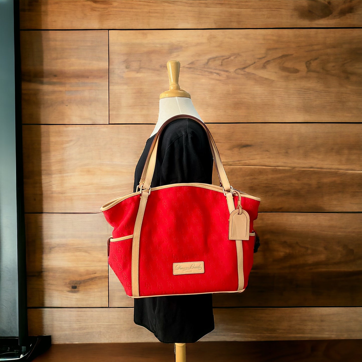 ‼️SOLD‼️ Dooney & Bourke Medium Red Signature Jacquard Tote with Small Pouch