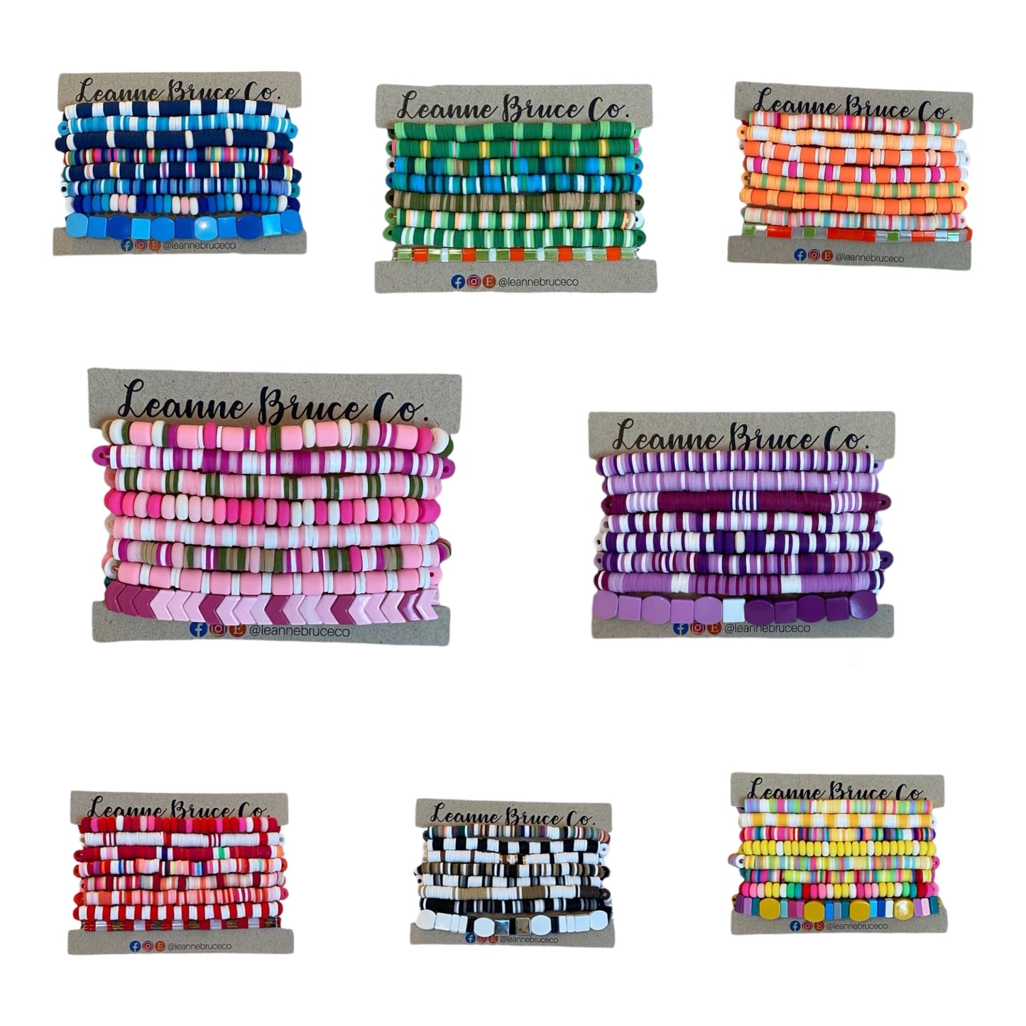 Bracelet Sets of 8 Stretchy Stack Bracelets COOL Tones and WARM Tones Jewelry Gift Set Arm Candy Bracelet Collection Chakra Layer Bracelets