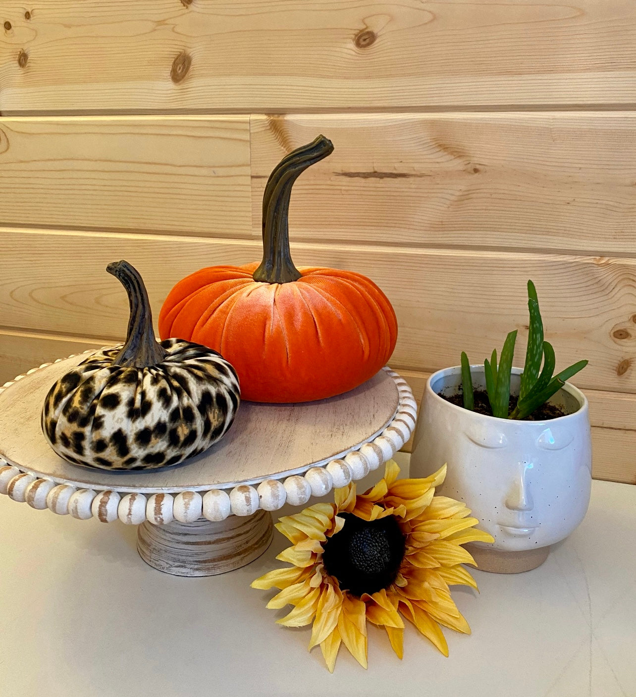 PUMPKIN SET of 3 VELVET - PUMPKIN SPICE