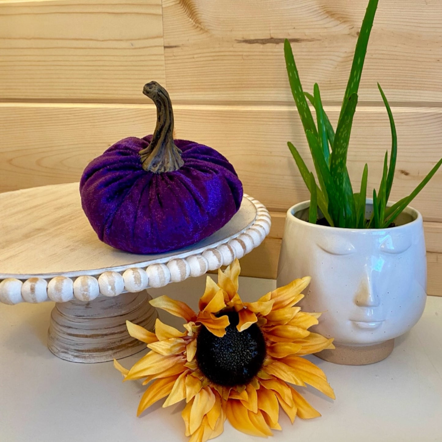 VELVET PUMPKIN SET of 3 - PURPLE CRUSH