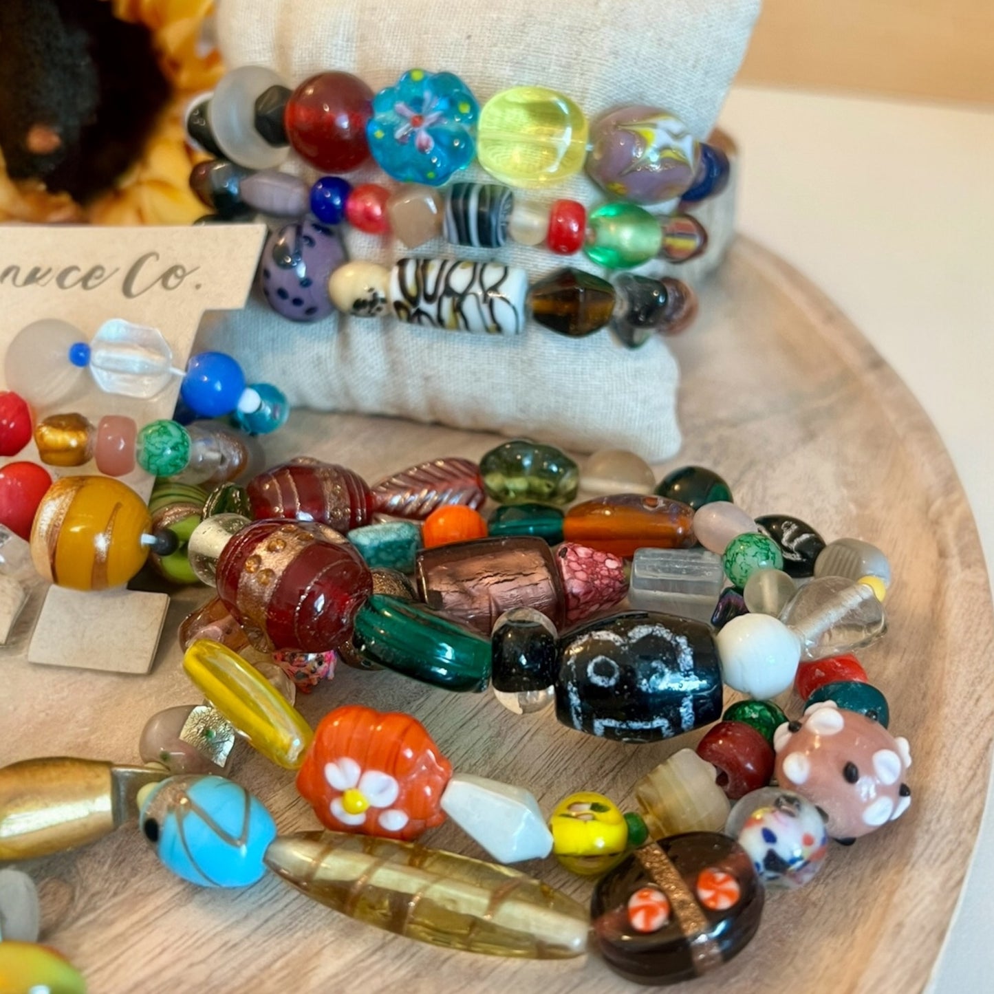 Bracelet Gift Sets of 3 Mixed Glass Beads MARKET DAY Stacks MUST ORDER 4 TOTAL SETS OF 3