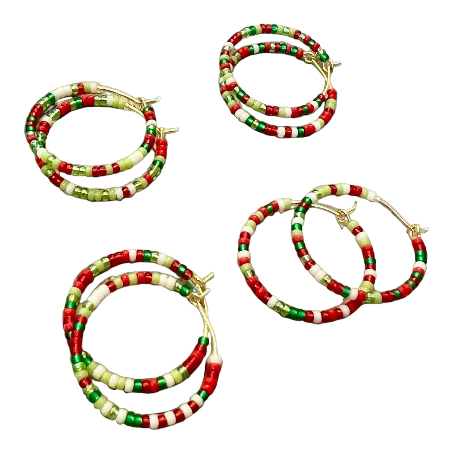 Earrings Gold Hoop Grinch Theme Holiday Theme Red and Green Festive Hoop Earrings Gift for Her Stocking Stuffer Holiday Jewelry Accessory