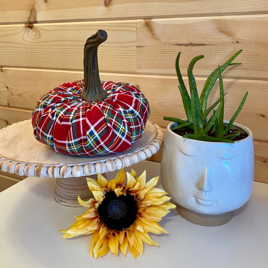 EXTRA LARGE PUMPKIN - RED TARAN PLAID FLANNEL