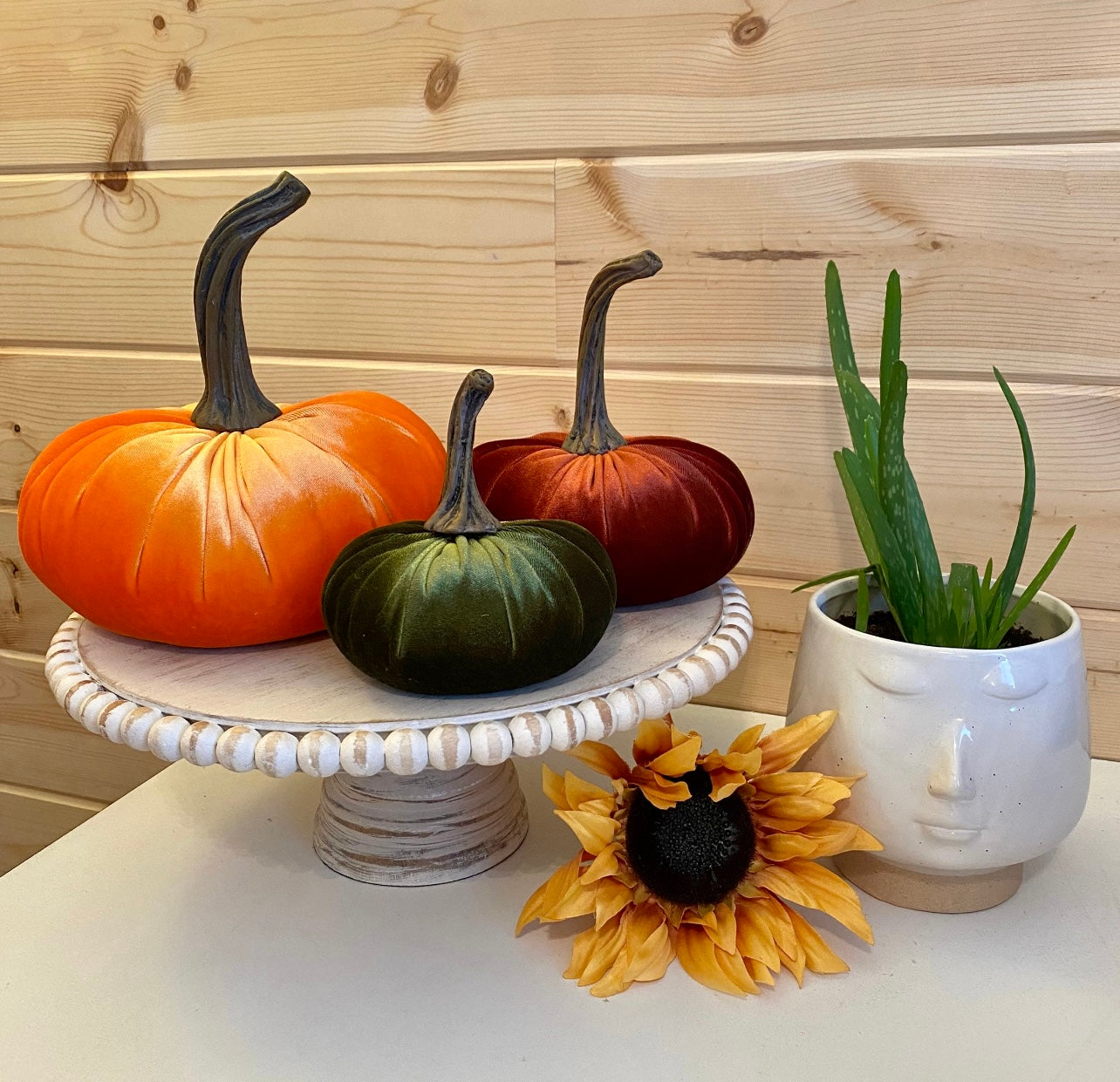 EXTRA LARGE VELVET PUMPKIN - ORANGE