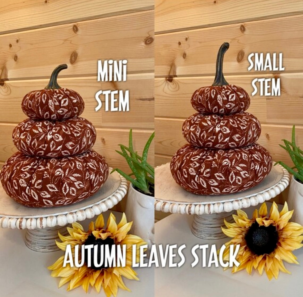 Tiered Pumpkin Stack - Autumn Leaves